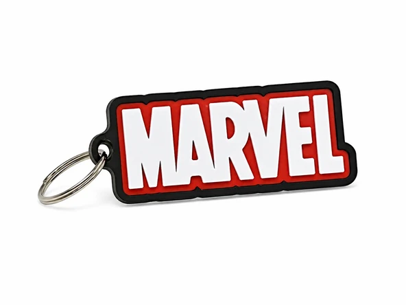 Marvel Yazılı Anahtarlık Sert Plastik | Çizgi Roman Temalı Anahtarlık | Dayanıklı Metal Halkalı Aksesuar ürün görseli 1