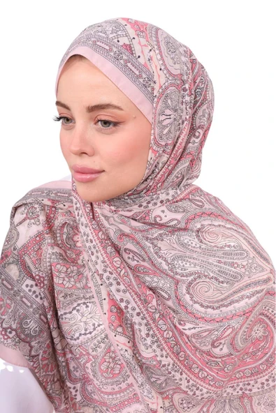 Premium Lux Original Etnik Desen Şal (Vual İpek, 1. Sınıf, Hafif, Rahat, Şık, Tesettür Giyim) ürün görseli 1