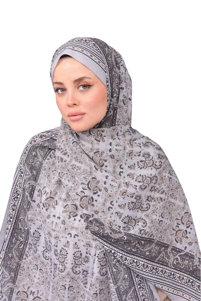 Premium Lux Original Etnik Desen Şal (Vual İpek, 1. Sınıf, Hafif, Rahat, Şık, Tesettür Giyim) ürün görseli 1
