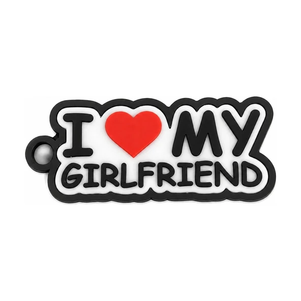 I Love My Girlfriend Yazılı Anahtarlık Sert Plastik | Sevgili Temalı Anahtarlık | Aksesuar ürün görseli 1