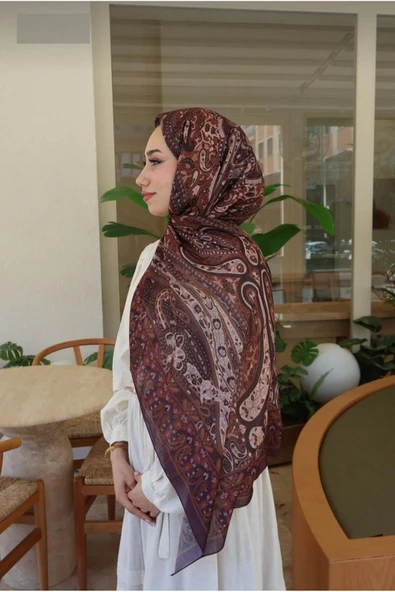 Premium Lux Original Etnik Desen Şal (Vual İpek, 1. Sınıf, Hafif, Rahat, Şık, Tesettür Giyim) ürün görseli 1