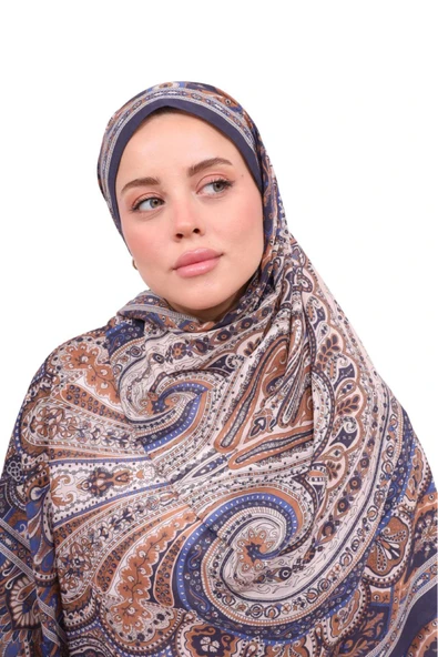 Premium Lux Original Etnik Desen Şal (Vual İpek, 1. Sınıf, Hafif, Rahat, Şık, Tesettür Giyim) ürün görseli 1