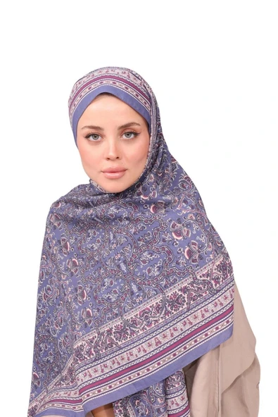 Premium Lux Original Etnik Desen Şal (Vual İpek, 1. Sınıf, Hafif, Rahat, Şık, Tesettür Giyim) ürün görseli 1