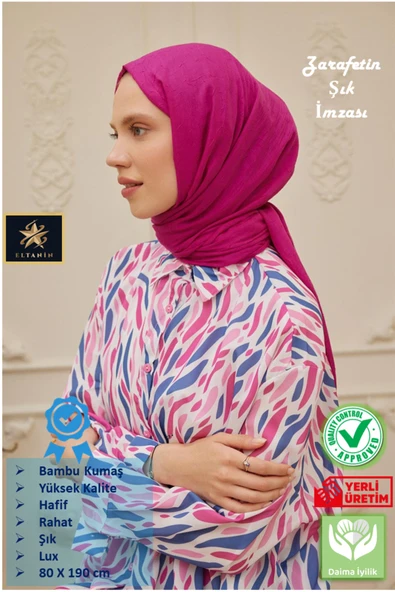 Bambu Kraş Şal (Tesettür Giyim, Yüksek Kalite, Hafif, Rahat, Şık, Premium, Lux, Shawl, Scarf) ürün görseli 1