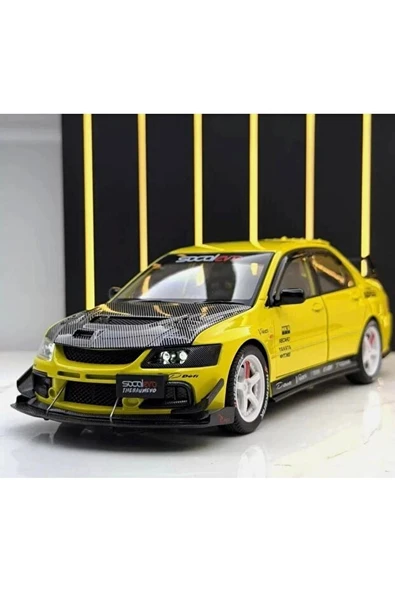 Hobbiez World Mitsubishi Lancer Evolution Sarı 1/24 Model Araba - Resim 2