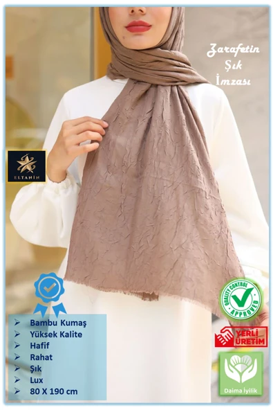 Bambu Kraş Şal (Tesettür Giyim, Yüksek Kalite, Hafif, Rahat, Şık, Premium, Lux, Shawl, Scarf) ürün görseli 1