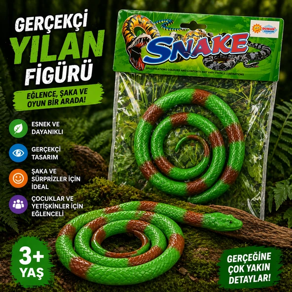 Oyuncak Gerçekçi Yılan Figürü Esnek Şaka ve Eğlence Oyuncağı ürün görseli 1