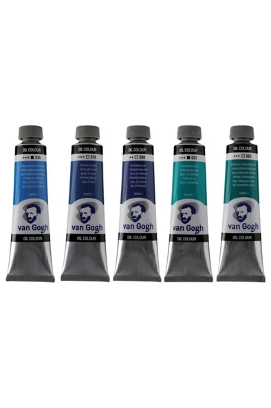 Talens Van Gogh Yağlı Boya 40ml - Mavi Renk Tonları 5'li Set 2 ürün görseli 1