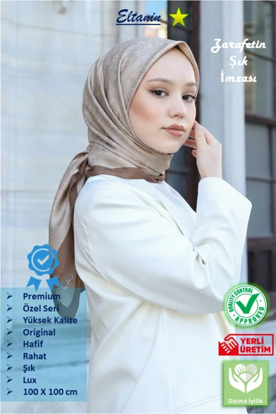 Eşarp - Premium Lux Original Monogram Eşarp (İpek Vual, Yüksek Kalite, Hafif, Rahat, Şık, Scarf) ürün görseli 1