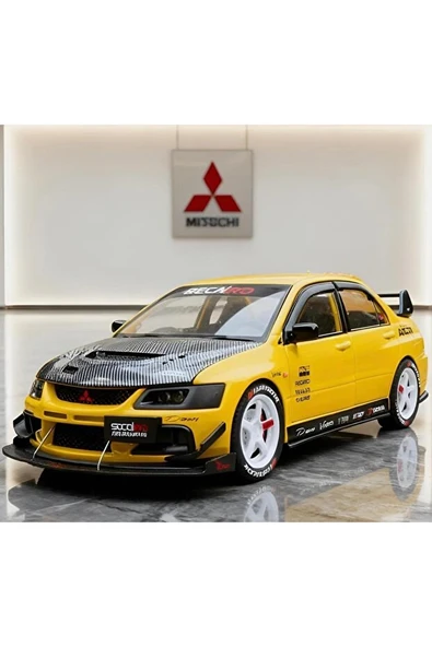 Hobbiez World Mitsubishi Lancer Evolution Sarı 1/24 Model Araba ürün görseli 1