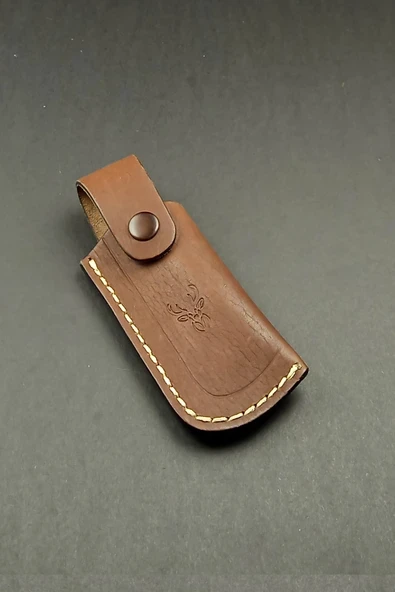 Hakiki Deri Çıtçıtlı Çakı Kılıfı - Kemer Askılı Bel Tipi (12 cm Uyumlu) ürün görseli 1