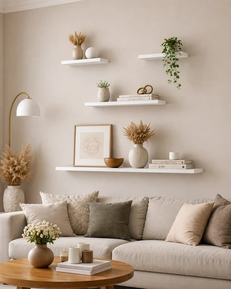 4lü 80 cm 40 cm 20 cm MDF Mat Beyaz Uçan Gizli Bağlantı Dekoratif Duvar Rafı Kitaplık ürün görseli 1