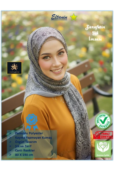 Eyfel Pamuklu Soft Özel Seri Şal (Etnik & Çiçekli Desen, Orjinal, Tesettür Giyim, Yeni Koleksiyon) ürün görseli 1