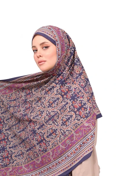 Premium Lux Original Etnik Desen Şal (Vual İpek, 1. Sınıf, Hafif, Rahat, Şık, Tesettür Giyim) ürün görseli 1