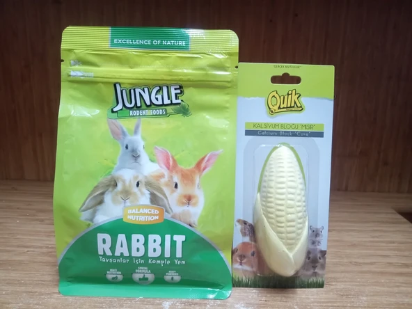 JUNGLE TAVŞAN YEMİ 500 GRAM+Quik Kemirgen Kalsiyumu Mısır ürün görseli 1