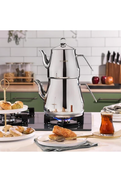Schafer Mini Dev Çaydanlık Takımı 4 Parça Gümüş ürün görseli 1