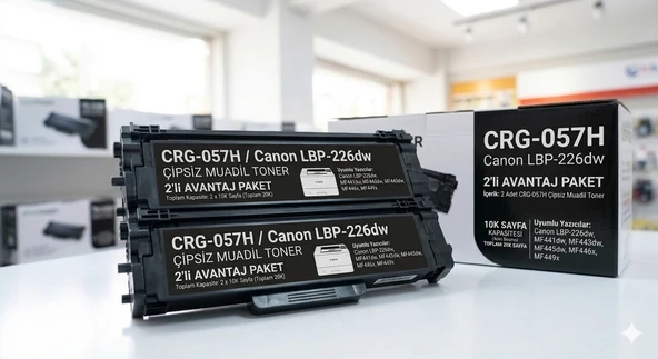 CRG-057H / Canon LBP-226dw Çipsiz Muadil Toner - 2'li Avantaj Paket ürün görseli 1