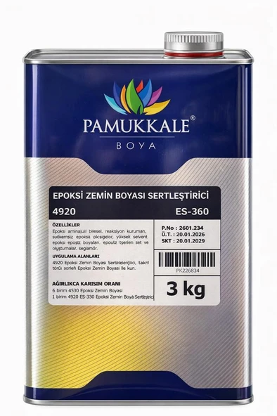 Pamukkale 4530 Solventli Epoksi Zemin Boyası Yedek Sertleştiricisi 3 Kg ürün görseli 1