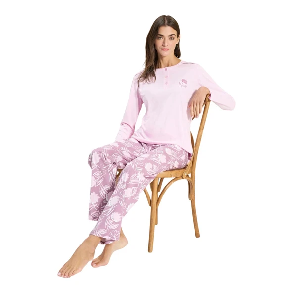 Over Sleep 3306 Kadın Süprem Yazlık PijamaTakım (M-L-XL-2XL) ürün görseli 1