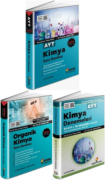 Aydın 2026 Ayt Kimya Soru + Organik Kimya Soru + Deneme Seti 3 Kitap ürün görseli 1
