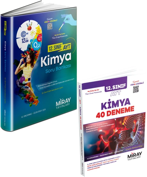 Miray Yayınları Miray 2026 12. Sınıf Kimya Soru + 12. Sınıf Kimya Deneme Seti 2 Kitap ürün görseli 1