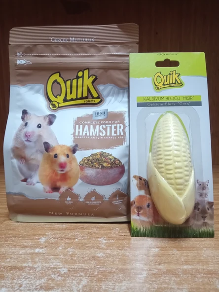 Quik Hamster Yemi 500 Gr+Quik Kemirgen Kalsiyumu Mısır ürün görseli 1