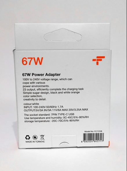 TT FLT-CH8 Type-c Hızlı Şarj Adaptörü 67w - Resim 3