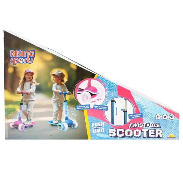 Rising Sports Sesli Ve Işıklı 3 Tekerlekli Katlanabilir Scooter