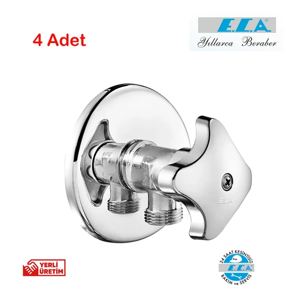 E.C.A. 4 Adet Filtreli Ara Musluk 102111124 Blister Ambalaj ürün görseli 1