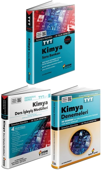 Aydın 2026 Tyt Kimya Ders İşleyiş + Soru + Deneme Seti 3 Kitap ürün görseli 1