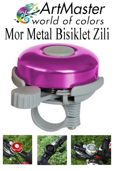Mor Metal Bisiklet Zili 1 Adet Scooter Zili Denge Zili Alümünyum Bisiklet Zili Bisiklet Süsü Korna Aksesuar ürün görseli 1