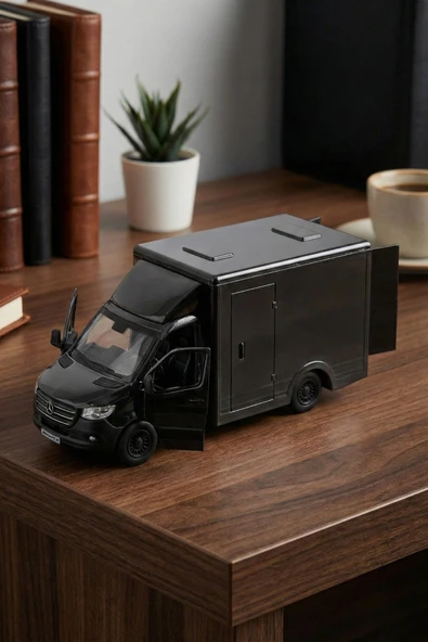 Mercedes-Benz Sprinter 1:48 Ölçek Çek Bırak Metal Kargo Kamyoneti Oyuncak Araba 14 cm ürün görseli 1