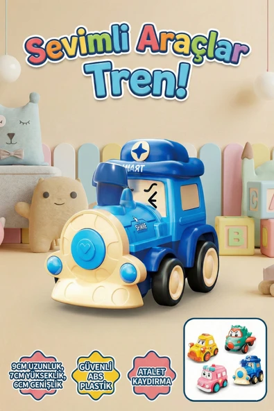 Eğitici Sürtmeli Oyuncak Tren - Yukarı Aşağı Sallanan Hareketli Güvenli Bebek ve Çocuk Arabası ürün görseli 1