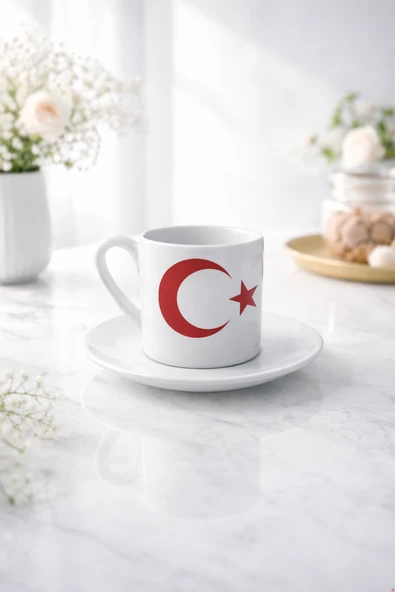 Ayyıldız Potre Tasırımlı Kahve Fincanı ürün görseli 1