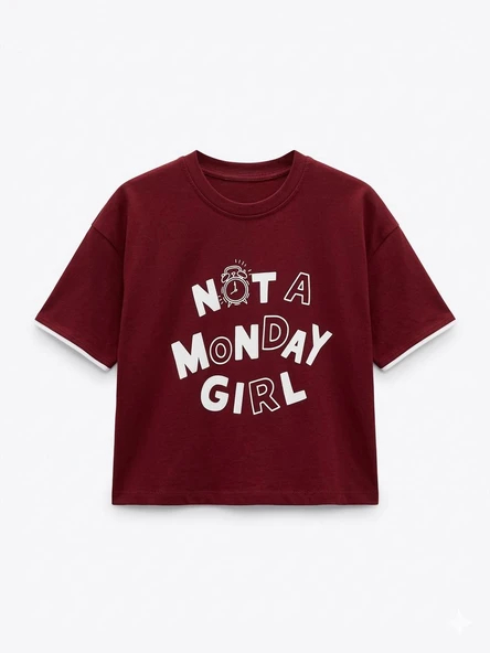 Not A Monday Kız Çocuk Tişört - Resim 3