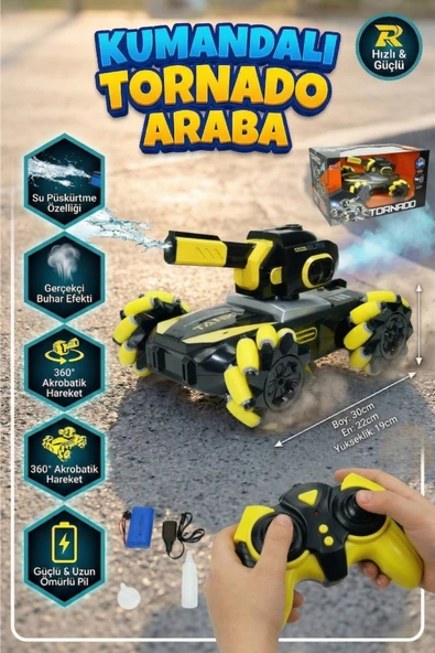 Uzaktan Kumandalı Şarjlı Akrobatik Tank Araba Su Püskürten Işıklı Buharlı 360° Drift Arabası ürün görseli 1