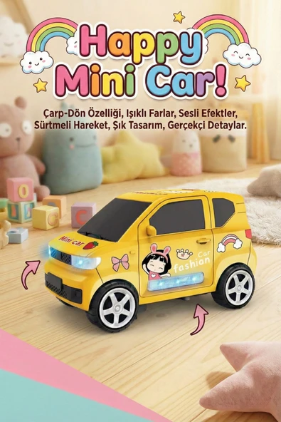 Işıklı Sesli Çarp-Git Özellikli Oyuncak Araba - Hareketli Müzikli Eğlenceli Tasarım ürün görseli 1