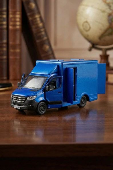 Mercedes-Benz Sprinter 1:48 Ölçek Çek Bırak Metal Kargo Kamyoneti Oyuncak Araba 14 cm ürün görseli 1
