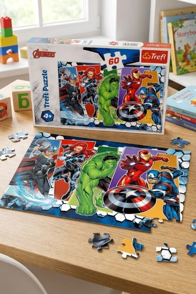 Trefl Avengers Puzzle 60 Parça Lisanslı - 4 Yaş Üzeri Eğitici Çocuk Yapboz Oyuncak (33x22 cm) ürün görseli 1