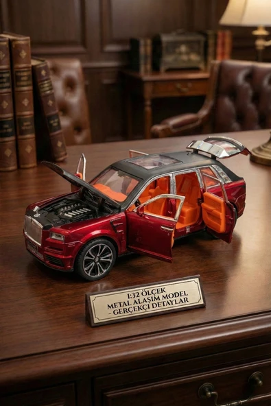Rolls Royce Cullinan Metal Model Araba 1:32 - Sesli Işıklı Kapıları Açılan Oyuncak Jip 18 cm ürün görseli 1