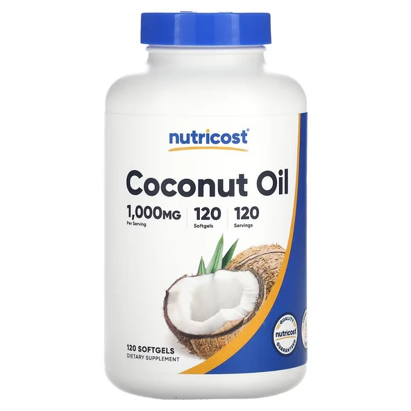 Nutricost Extra Virgin Coconut Oil 1,000 mg 120 Softgels ürün görseli 1