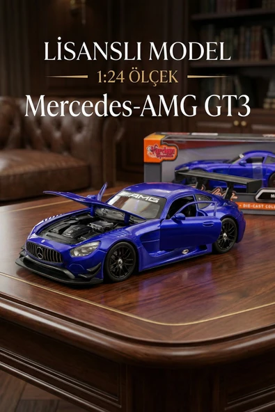 Motormax 1:24 Mercedes-AMG GT3 Model Araba - Metal Diecast - Lacivert ürün görseli 1