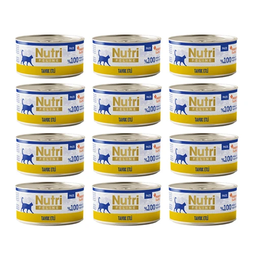 Nutri Feline Adult Pate 70Gr Tavuk Etli 12Adet Yaş Yetişkin Kedi Maması ürün görseli 1