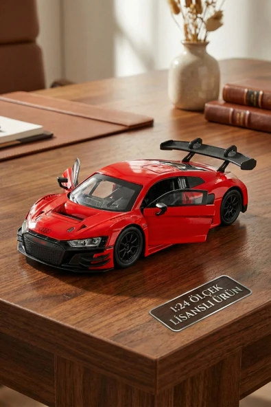 Motormax 1:24 Audi R8 LMS GT3 Diecast Model Araba Lisanslı - Kırmızı Metal Koleksiyonluk Oyuncak ürün görseli 1