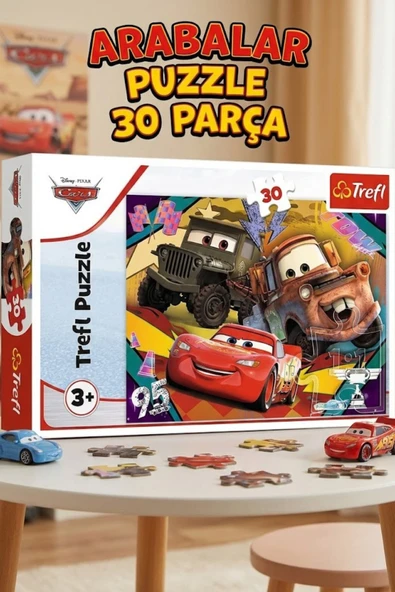 Trefl Arabalar 30 Parça Puzzle Lisanslı - Şimşek Mcqueen Ve Mater Eğitici Yapboz (3+ Yaş) ürün görseli 1