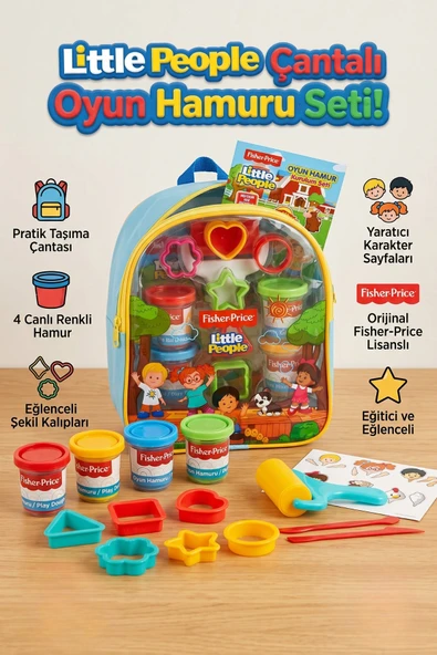 Little People Çantalı Oyun Hamuru Seti - 4 Renk Hamur ve Şekil Kalıpları ürün görseli 1