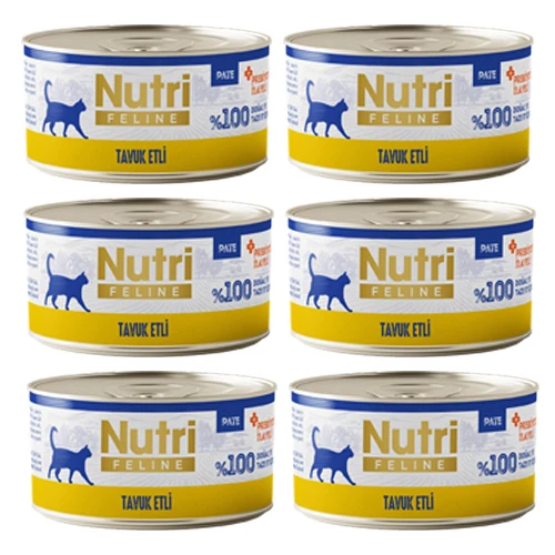 Nutri Feline Adult Pate 70Gr Tavuk Etli 6 Adet Yaş Yetişkin Kedi Maması ürün görseli 1