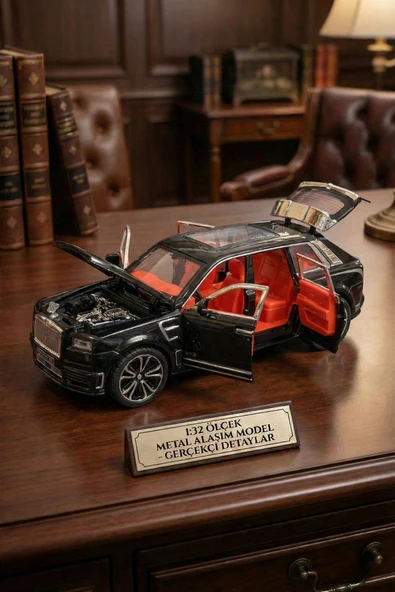Rolls Royce Cullinan Metal Model Araba 1:32 - Sesli Işıklı Kapıları Açılan Oyuncak Jip 18 cm ürün görseli 1