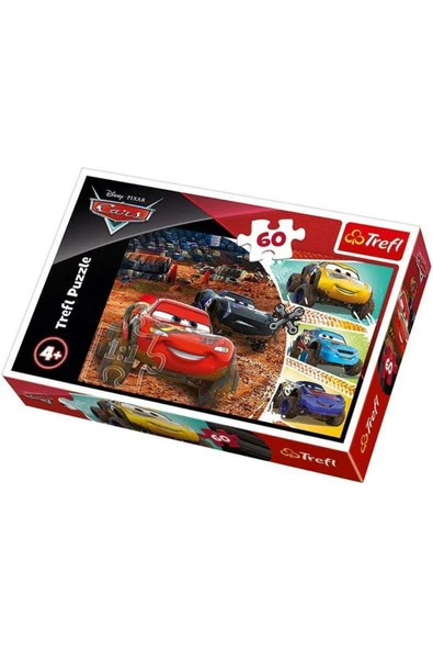 Trefl Cars Arabalar 60 Parça Çocuk Puzzle Lisanslı - Şimşek McQueen Eğitici Yapboz 4+ Yaş ürün görseli 1