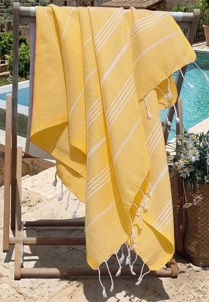 Summer Wind Soft: Hızlı Kuruyan, Yer Kaplamayan %100 Doğal Pamuk Plaj ve Banyo Peştemalı ürün görseli 1